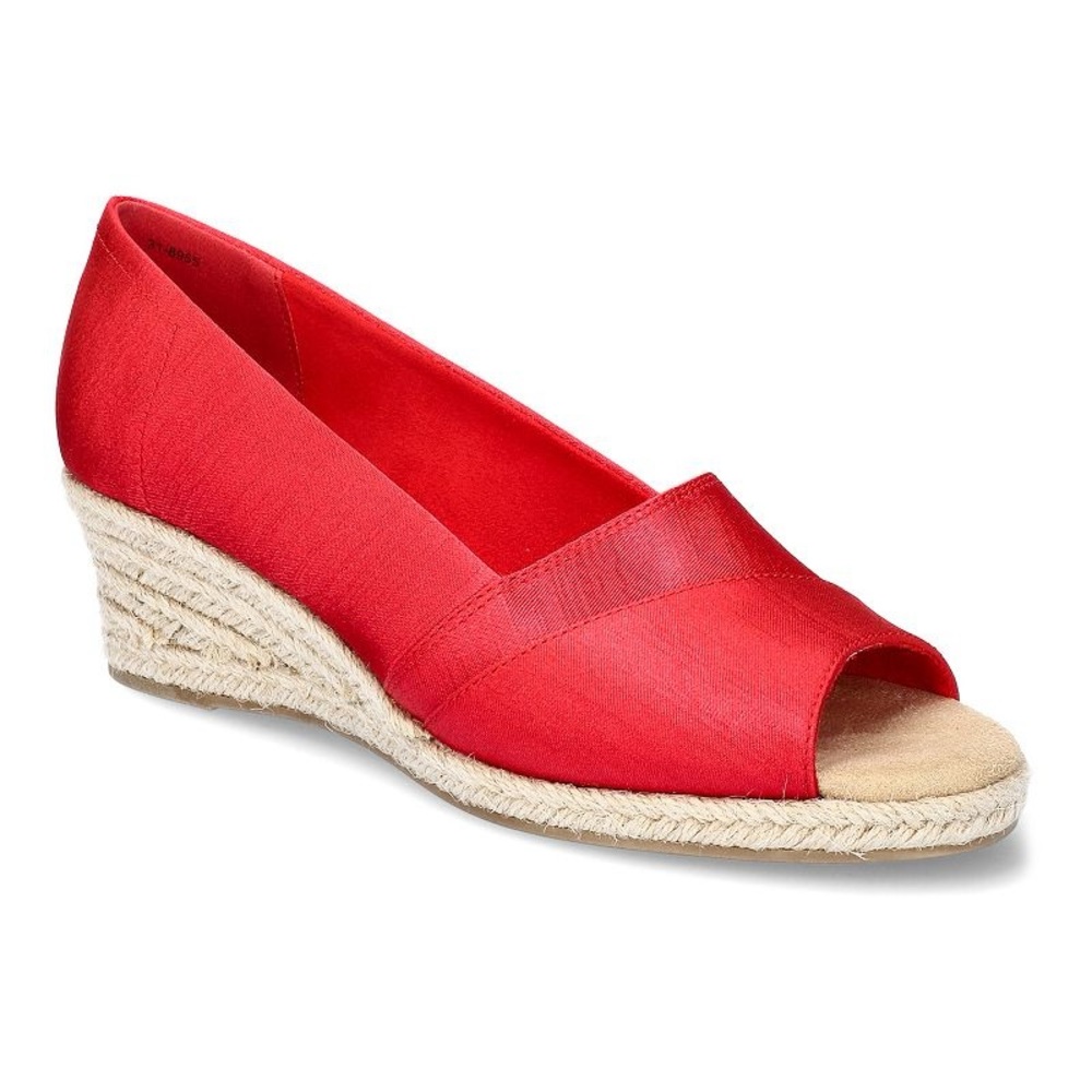 Easy Street Vibrant Red Wedge Sandals